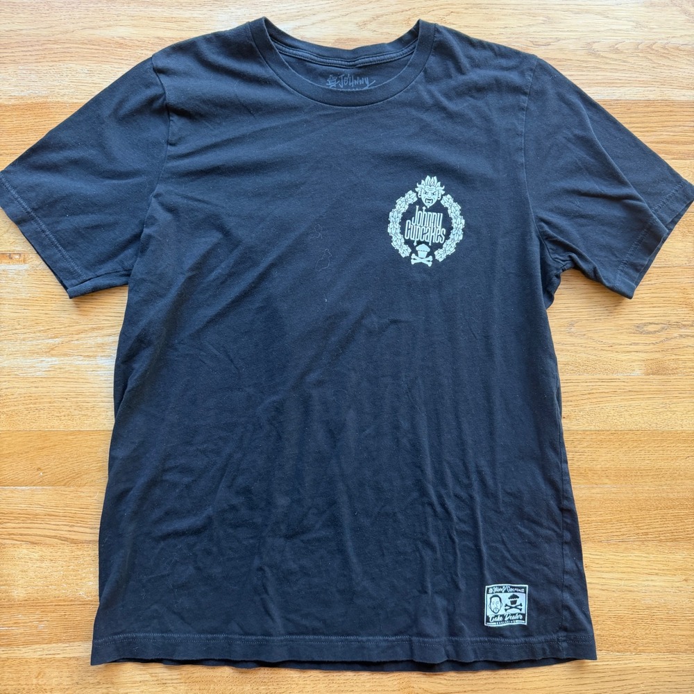Johnny Cupcakes Haunted Bakery Graphic T-Shirt Black Mens XL Short Sleeve Tee